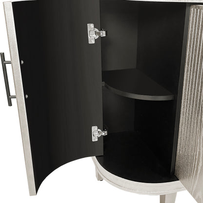 Champagne Modern Curved Four-Door Sideboard Solid Wood Leg Adjustable Shelf High Load-Bearing Home Console Cabinet