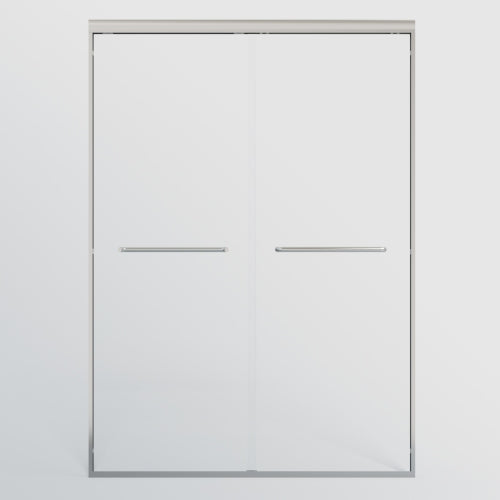 44-48 in. W x 72 in. H Double Sliding Shower Door, Semi-frameless Bypass Bathroom Sliding Door with 1/4" (6mm) Tempered Glass for Walk-in Shower, Chrome 24D03-48CX