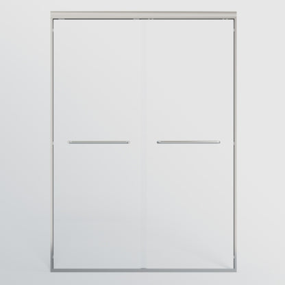 44-48 in. W x 72 in. H Double Sliding Shower Door, Semi-frameless Bypass Bathroom Sliding Door with 1/4" (6mm) Tempered Glass for Walk-in Shower, Chrome 24D03-48CX