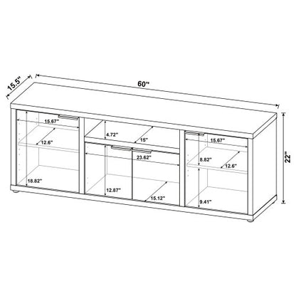Farmhouse Mango Wood-Look 60 Inch TV Stand with 4 Storage Cabinets