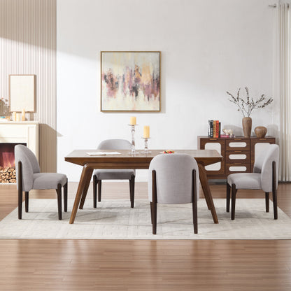 Wooden Dining Chairs Set of 2, Modern Fabric Upholstered Dining Room Chair Kitchen Chairs, Farmhouse Dinner Chair for Kitchen Dining Room