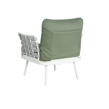 Mariano Steel Club Chair Set of 2, Off White+Green