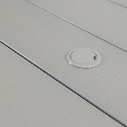 A wooden-textured imitation wood dining table, simple yet with a high quality feel. It has a small tabletop and is perfect for outdoor picnics. Light gray color, 68.9 inches long.