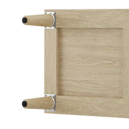 70 Inch Natural Rattan 4-Door Sideboard Adjustable Shelf Storage Cabinet With Solid Wood Legs Easy Assembly