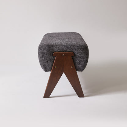 Modern Decorative Chenille Fabric Bench, Ergonomic Padded Entry Bench with Solid Wood Legs, Upholstered Ottoman Bench for Foyer Bedroom Living Space