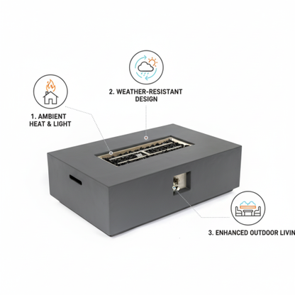 Concrete Propane/Natural Gas Fire Pit Table