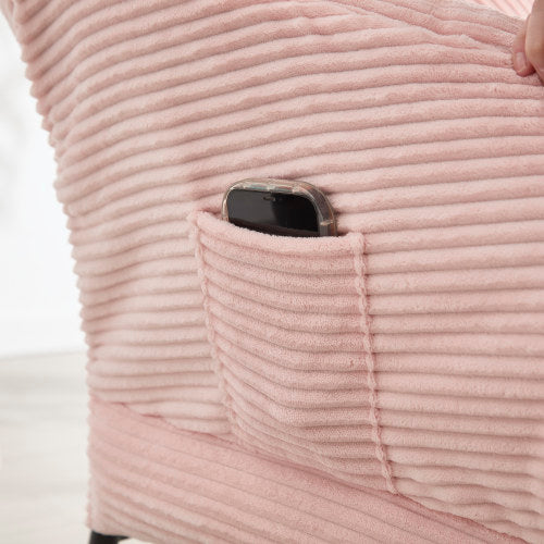 Lazy Chair with Ottoman, Modern Lounge Accent Chair with Armrests and a Side Pocket