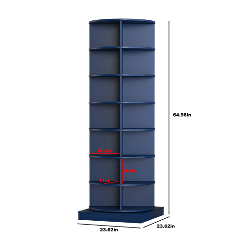 Blue 7-Layer 360 Degree Rotating Shoe Cabinet Large Capacity Family Space Saving Multi-Functional Shoe Storage Rack