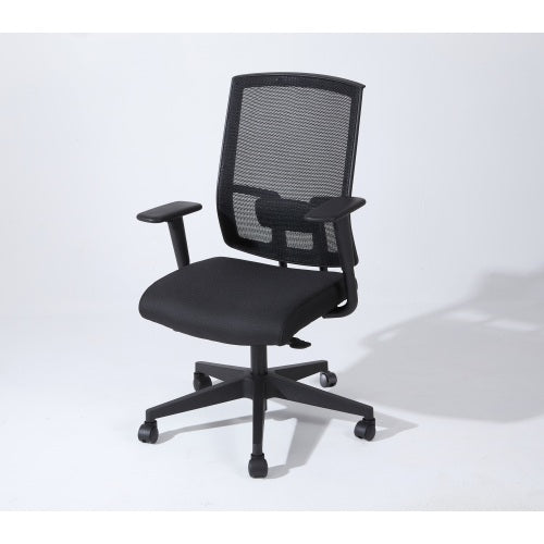 Complus Polyester Seat Pro Ergonomic High Back Office Task  Mesh Chair 27inch H in Black Color With Arms