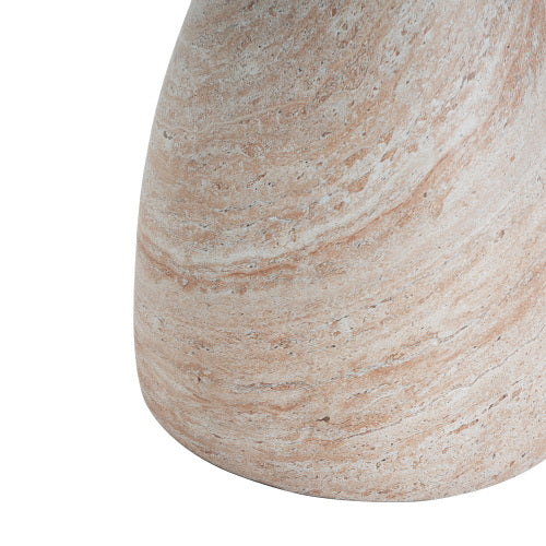 Outdoor/Indoor Travertine Lightweight Concrete Side Table