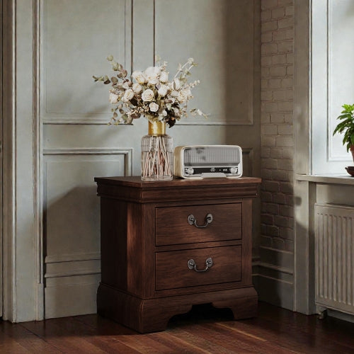 22inch x 16inch x 22.7inch Classic Wooden Nightstand-Cherry