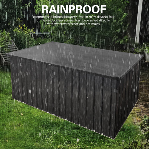 Outdoor Metal Storage Box Large Capacity Waterproof Roof Lockable Doors Garden Patio Tool Box