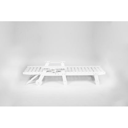 Lounge Chair with Side Table, 3-Piece Oversized Chaise Lounge Chair Setwith Wood Texture,White