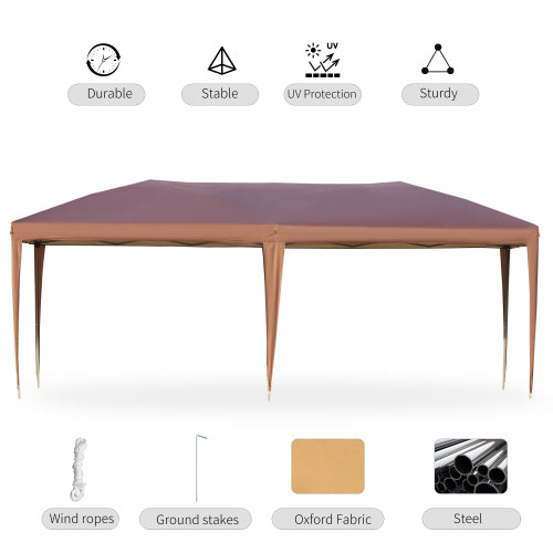 Outsunny 10' x 19.2' Pop Up Canopy Tent, Heavy Duty Tents for Parties, Outdoor Instant Gazebo Sun Shade Shelter with Carry Bag for Catering, Events, Wedding, Backyard BBQ, Coffee