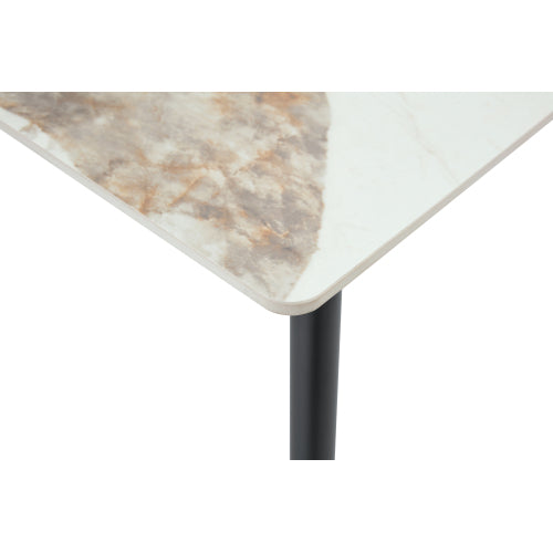 Sintered Stone Dining Table with Metal Base, Pandora Beige