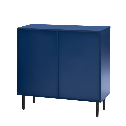 Modern Geometric Door Side Cabinet Home Accent Storage Cabinet With Metal Legs Adjustable Shelf & Anti-Tipping Device