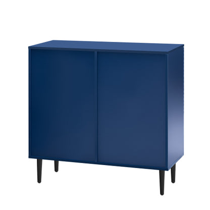 Modern Geometric Door Side Cabinet Home Accent Storage Cabinet With Metal Legs Adjustable Shelf & Anti-Tipping Device