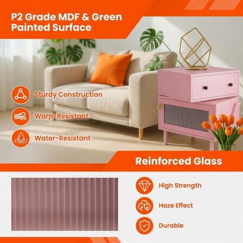 Pink Robot LED Nightstand