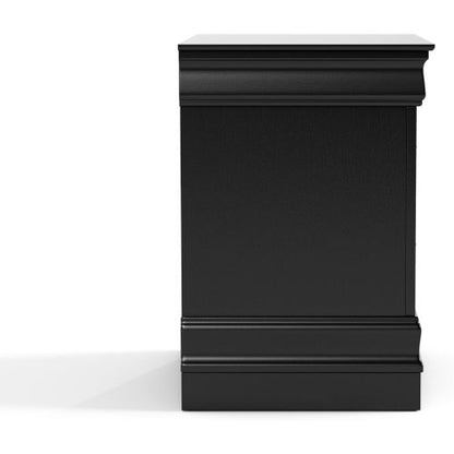 Black Transitional Nightstand with Dovetail Drawers
