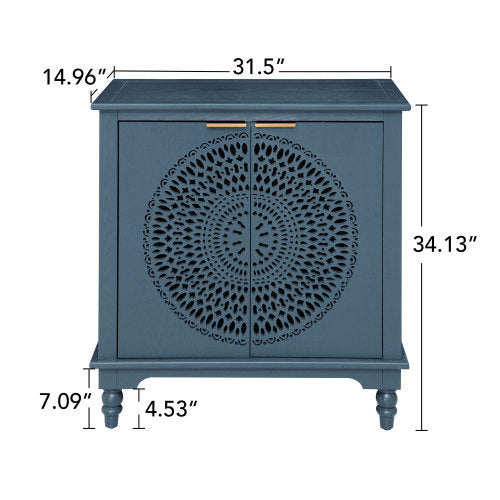 American style Hollow-Carved 2 Door Accent Cabinet Sideboard Buffet Storage Cabinet for Entryway Living Room Bedroom