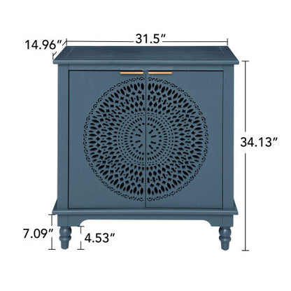 American style Hollow-Carved 2 Door Accent Cabinet Sideboard Buffet Storage Cabinet for Entryway Living Room Bedroom