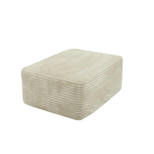 Beige Plush Casual Modern Ottoman, Stylish Practical Soft Padded Multifunctional Home Footrest Stool