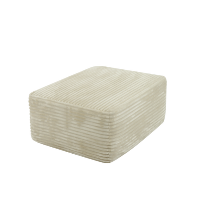 Beige Plush Casual Modern Ottoman, Stylish Practical Soft Padded Multifunctional Home Footrest Stool