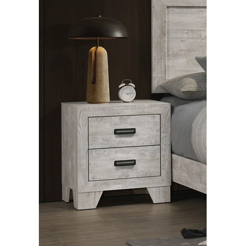Whitewashed Wood 2-Drawer Transitional Nightstand, 21.6inch¡Á16.4inch¡Á23.6inchH