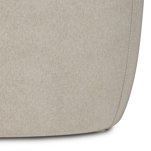 Small Ottoman Linen Upholstered Accent Footstool for Living Room Bedroom