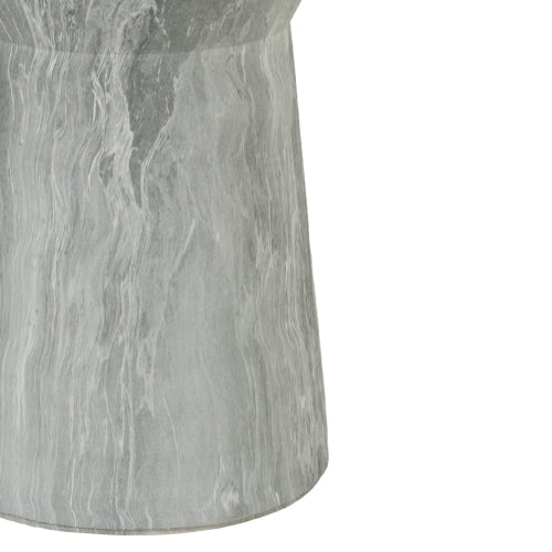 Cement Outdoor End Tables for Patio, GardenAccent Table Faux Terrazzo Accent Table, Modern Small Round Side Tablefor Outside, Tree Stump Garden Stool DrumTable indoor and Outdoor