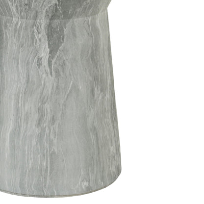 Cement Outdoor End Tables for Patio, GardenAccent Table Faux Terrazzo Accent Table, Modern Small Round Side Tablefor Outside, Tree Stump Garden Stool DrumTable indoor and Outdoor