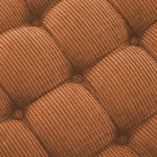 Orange Fringed Button Tufted Storage Ottoman Bench, 29.5 Inch Upholstered End of Bed Bench for Entryway Bedroom