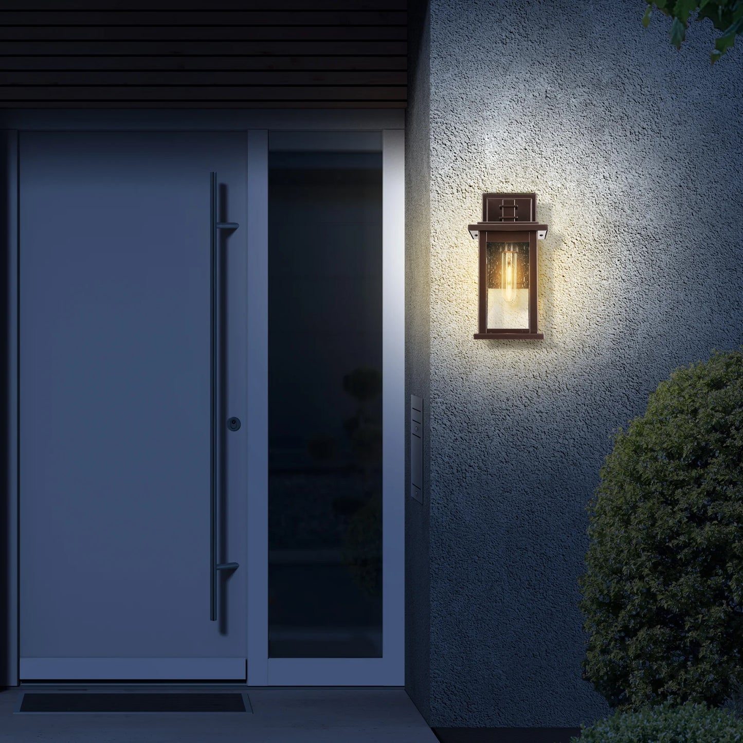 1 Set Oil Rubbed Bronze not Motion Sensing Outdoor Hardwired Wall Lantern Sconce with No Bulbs Included