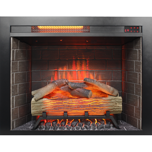28 inch Infrared Electric Fireplace Insert, Touch Panel Home Decor Heater, Smokeless Firebox With fixed Trim Kit.With Crackling Sound