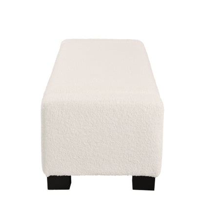 50inch  Ottoman Bench in Textured Fabric, Rectangular Design with Hinged Lid for Seating, Footrest, and Hidden Storage, Perfect for Living Room, Bedroom, or Entryway