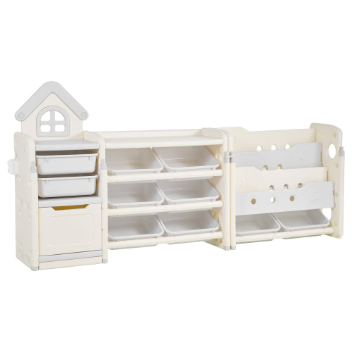 Kids Toy Storage Organizer with Bookshelf and 10 Storage Bins