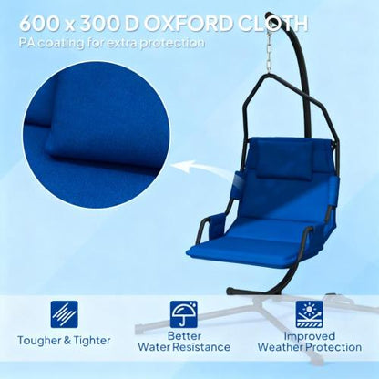 Hanging Swing Chair with Steel Frame,Hammock Chair with Stand andCoating Cushion,for Indoor and Outdoor