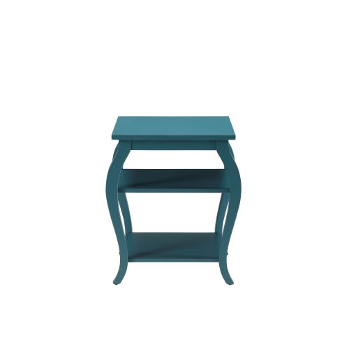 2-Tier Open Storage Accent Table with Solid Wood Cabriole Leg