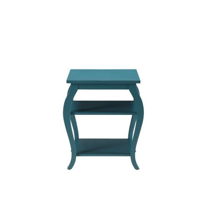 2-Tier Open Storage Accent Table with Solid Wood Cabriole Leg