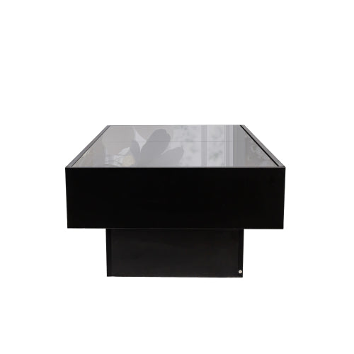 Extendable Coffee Table with Sliding Top & Hidden Storage, Wooden Center Table