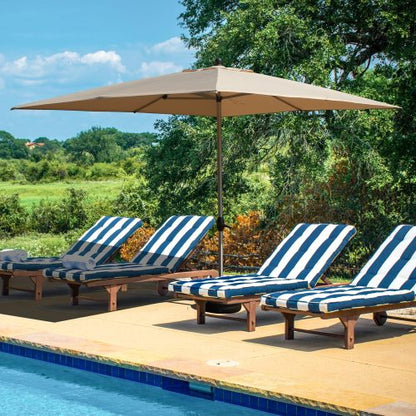 Rectangle Patio Umbrella with Crank Lift , Beige (Base not included)