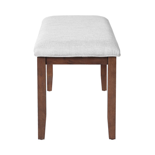 Upholstered Bench for Bedroom End of Bed,38-inch Entryway Bench for Living Room,Dining Bench with Padded Seat and Solid Wood Leg for Kitchen Bedroom,Indoor and Hallway (Bench, Beige+Cherry)
