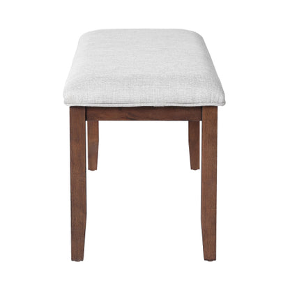 Upholstered Bench for Bedroom End of Bed,38-inch Entryway Bench for Living Room,Dining Bench with Padded Seat and Solid Wood Leg for Kitchen Bedroom,Indoor and Hallway (Bench, Beige+Cherry)