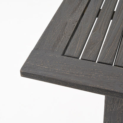 Outdoor Expandable Acacia Wood Dining Table, Dark Grey