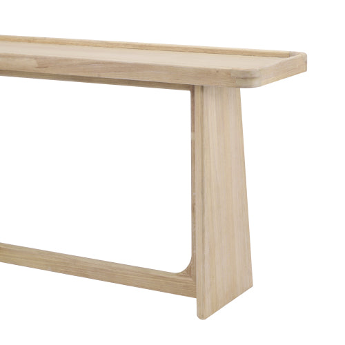 Farmhouse Console Table with Tray Top Design, Solid Wood Frame for Entryway, Living Room or Sofa Back, Natural