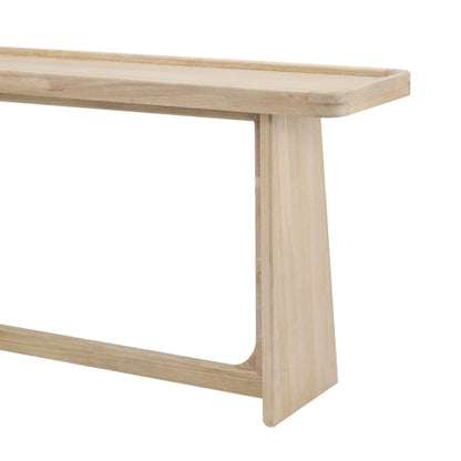 Farmhouse Console Table with Tray Top Design, Solid Wood Frame for Entryway, Living Room or Sofa Back, Natural