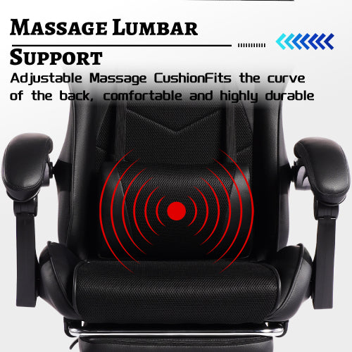 furniture E-sports Gaming Chair Sports Car Driving Seat PU Material Moulded Sponge Comfortable and Safe With Massage Black