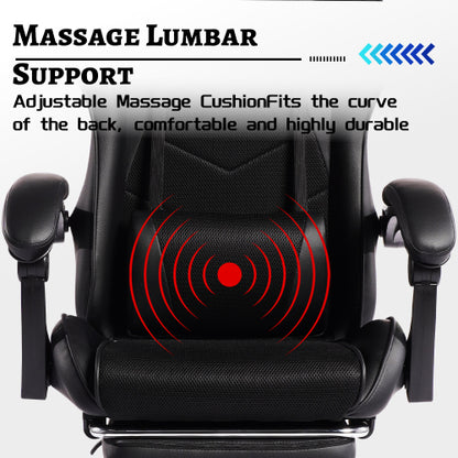 furniture E-sports Gaming Chair Sports Car Driving Seat PU Material Moulded Sponge Comfortable and Safe With Massage Black