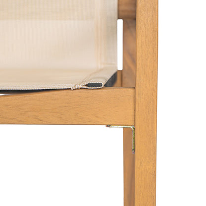 BELFAST DINING CHAIR,Set of 2,Teak Frame+ Beige Textile