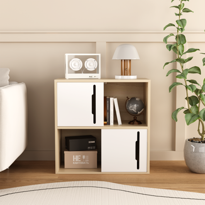 Nordic Style Wooden Storage Cabinet Sliding Door Design Open Closed Combined Shelf Cabinet For Bedroom Kids Room